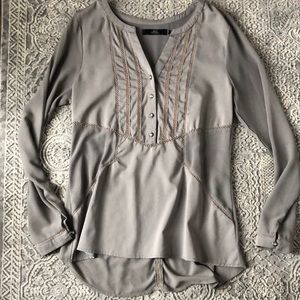 NWOT BKE Boutique Grey Sheer Blouse